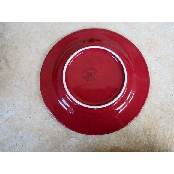 Pier 1 Toscana Burgundy Set of 2 Salad Plates Hand Painted Earthenware - Picture 3 of 4